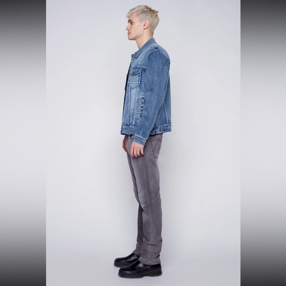 Slim Fit Classic Trucker Jean Jacket - Snow Wash. - Picture 2 of 3